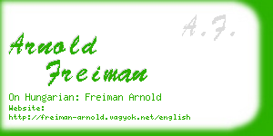 arnold freiman business card